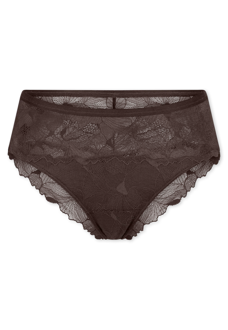 Brazilian Slip mit Spitze Braun - Unique Premium