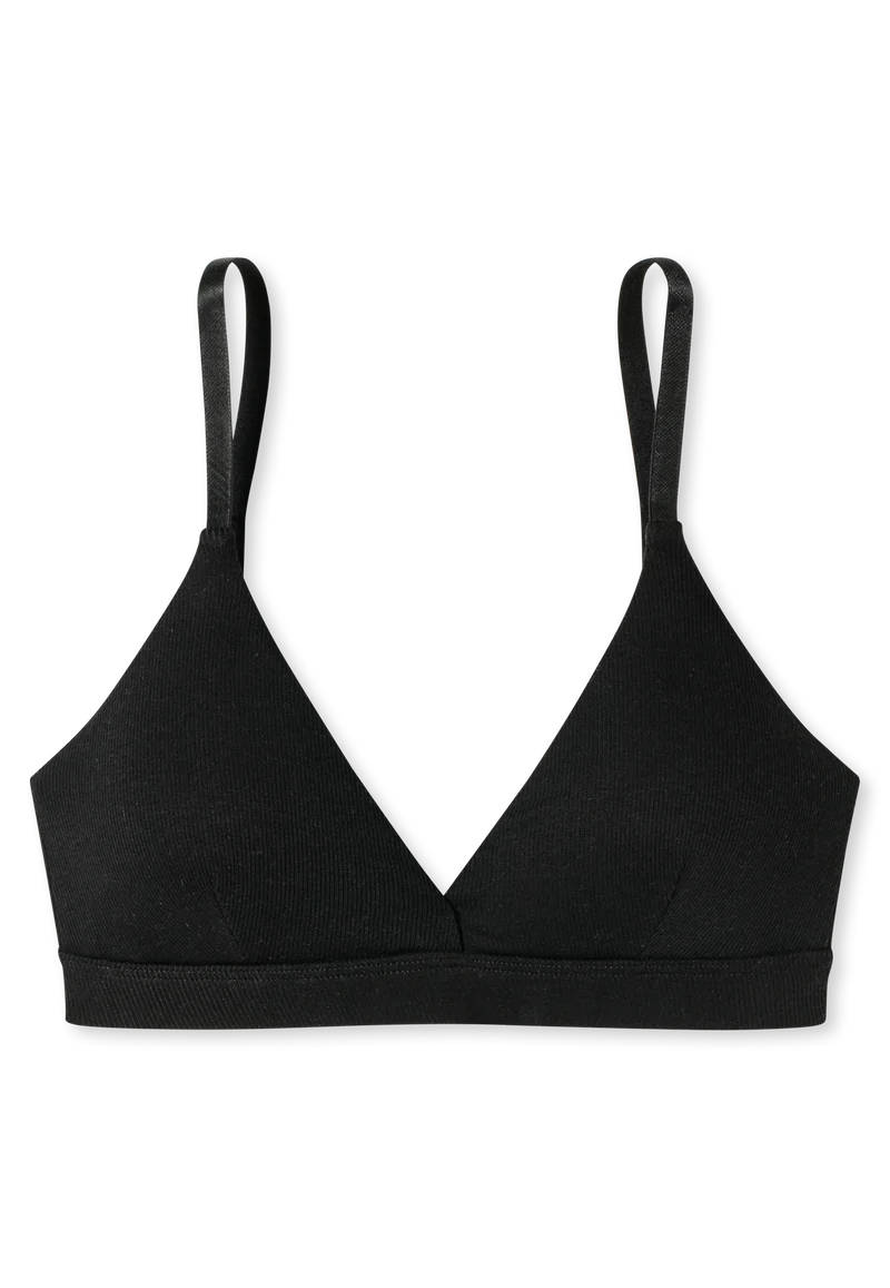 Soft-BH Doppelripp mit herausnehmbaren Pads Schwarz - Pure Rib