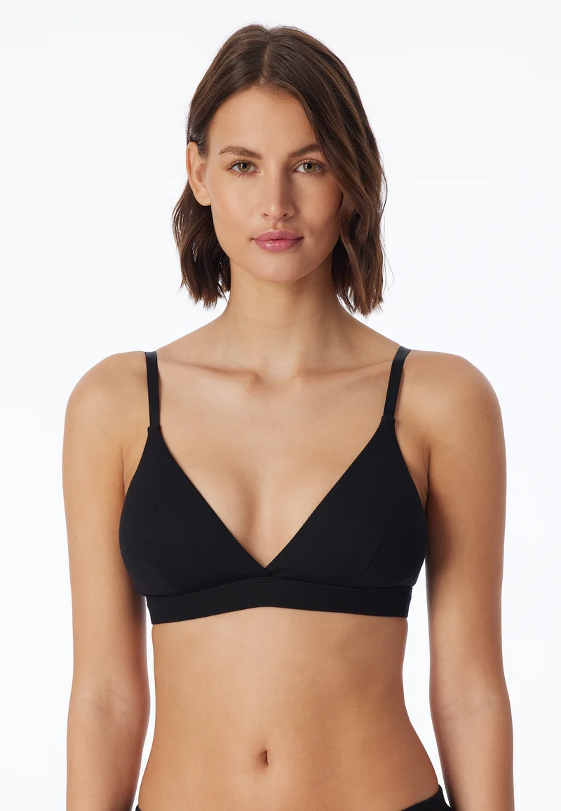 Soft-BH Doppelripp mit herausnehmbaren Pads Schwarz - Pure Rib