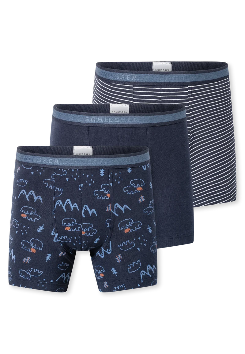 Shorts 3er-Pack Blau gemustert - 95/5