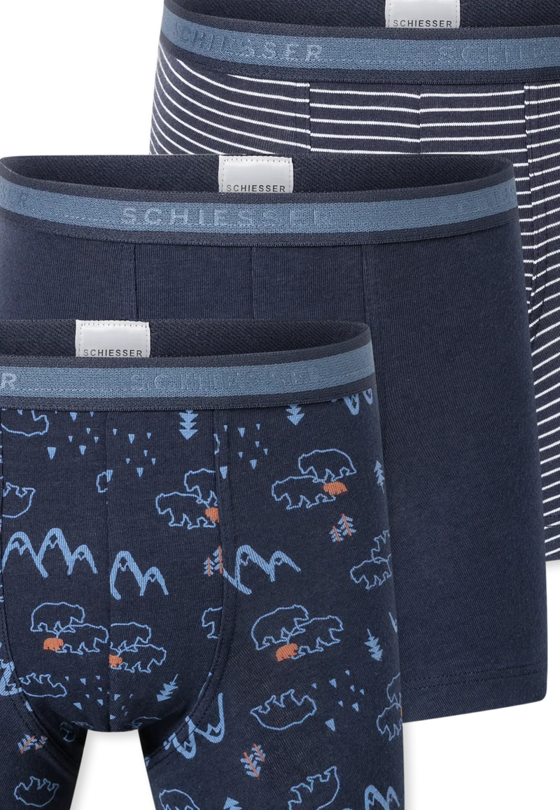 Shorts 3er-Pack Blau gemustert - 95/5