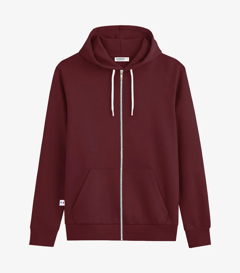 Sweat zippé Homme Bordeaux - Intemporel