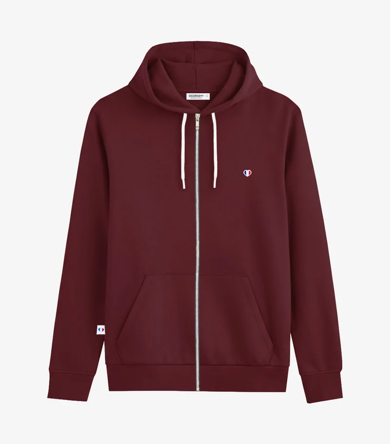 Sweat zippé Femme Bordeaux - Iconique