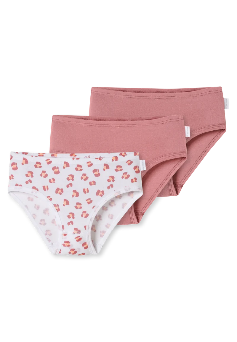 Slip Feinripp 3er-Pack Altrosa/Weiss - Fine Rib