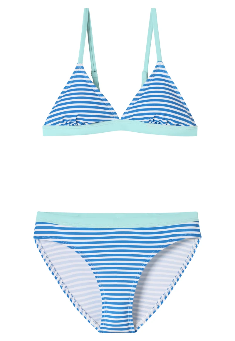 Bikini Blau/Weiss gestreift - Aqua