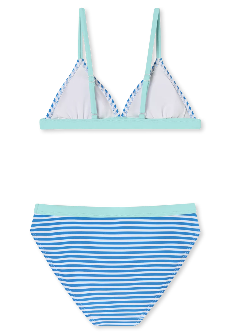 Bikini Blau/Weiss gestreift - Aqua