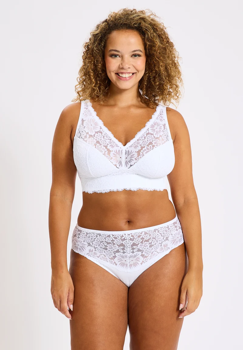 Brassière blanche grand maintien sans armatures