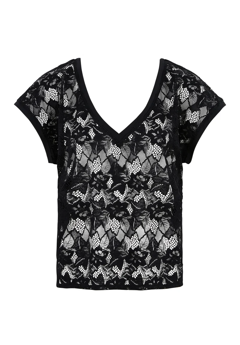 T-shirt en dentelle Arum Noir