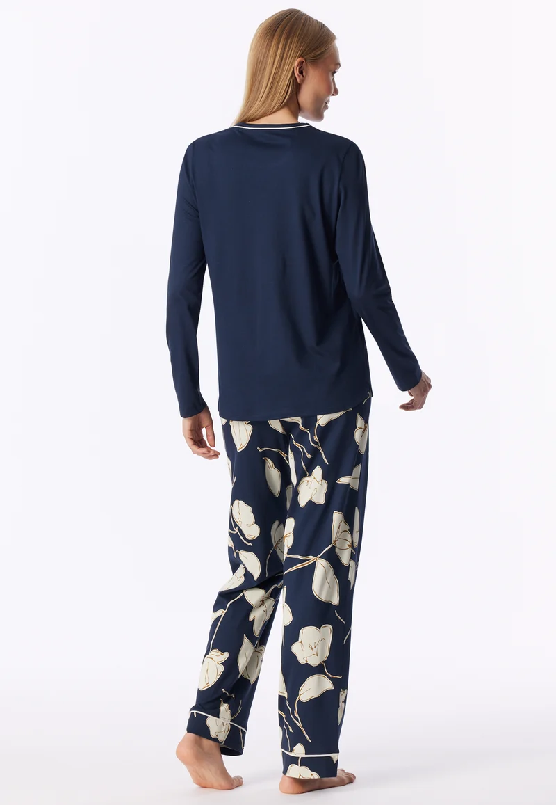 Schlafanzug Dunkelblau gemustert - Comfort Nightwear