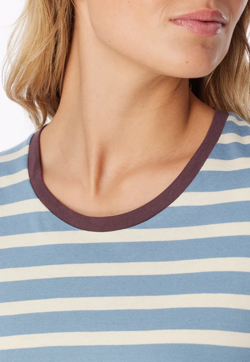 Nachthemd langarm Blau gestreift - Casual Essentials
