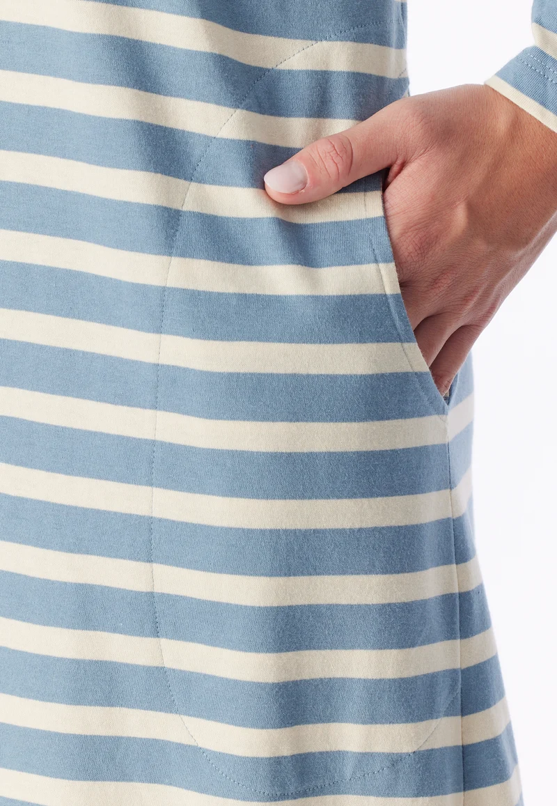 Nachthemd langarm Blau gestreift - Casual Essentials