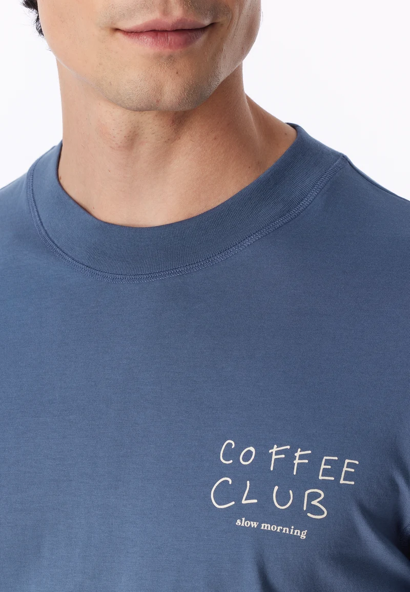 Schlafanzug mit Bündchen Blau - Modern Essentials