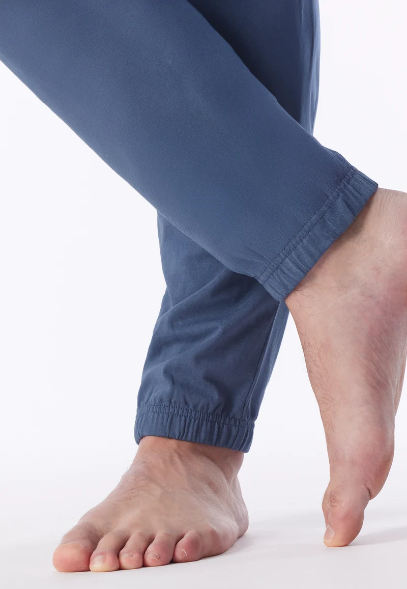 Schlafanzug mit Bündchen Blau - Modern Essentials