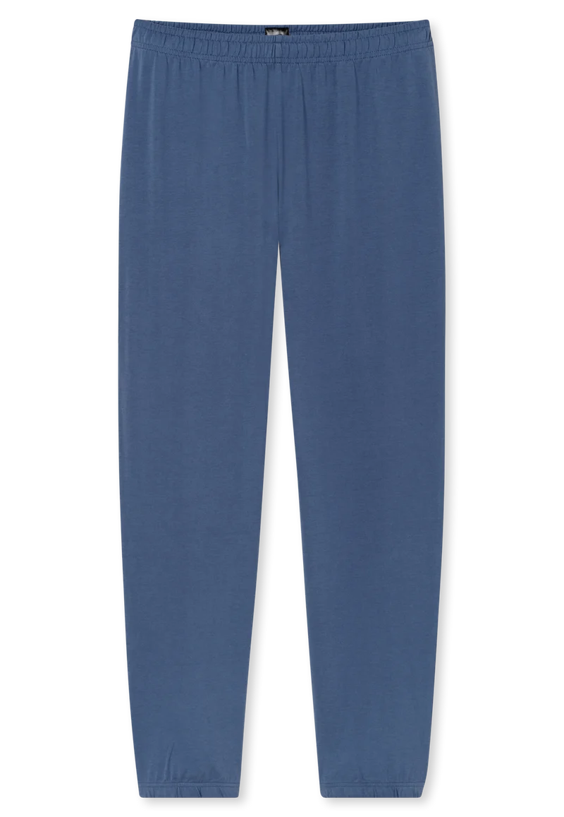 Schlafanzug mit Bündchen Blau - Modern Essentials