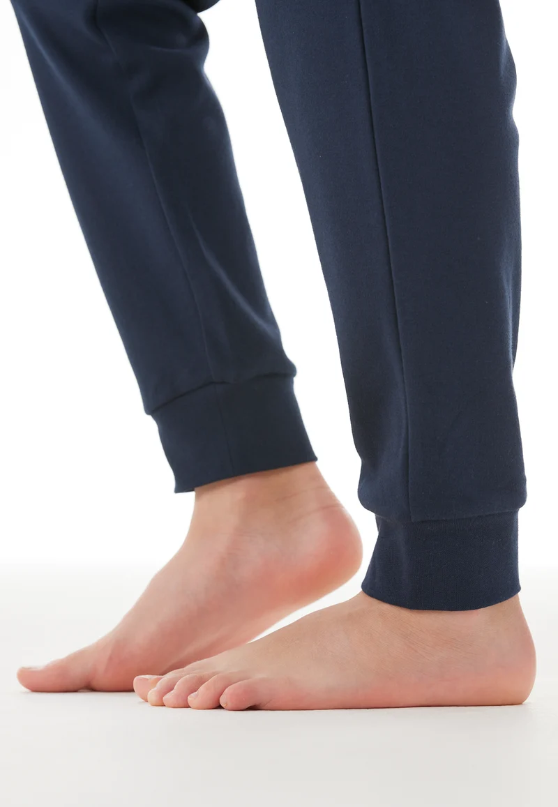 Schlafanzug mit Bündchen Bordeaux/Dunkelblau gestreift - Nightwear