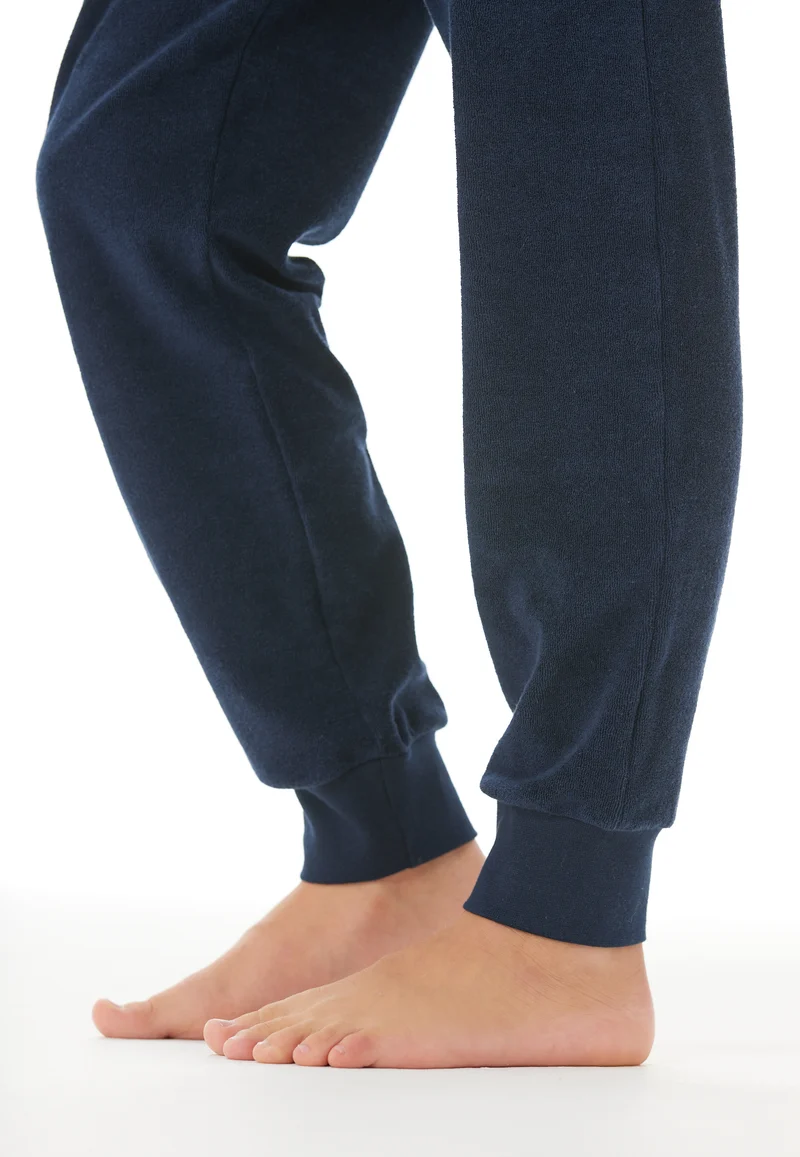 Schlafanzug mit Bündchen Bordeaux/Dunkelblau gemustert - Nightwear