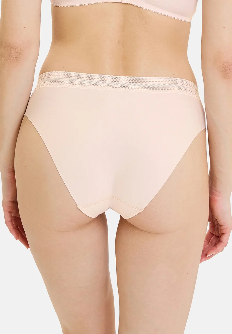 Lot de 2 slips midi Invisible Coton Rose Pivoine d'Argent & Blanc