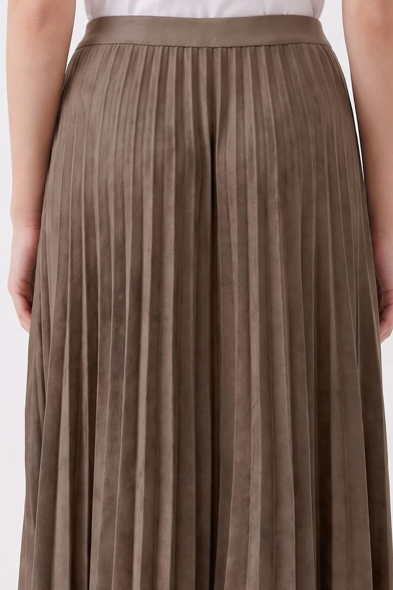 Jupe longue plissée à taille haute