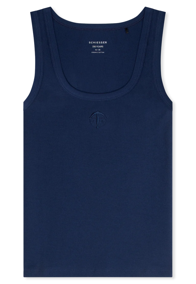 Tank Top Doppelripp Dunkelblau - SCHIESSER 150 Years