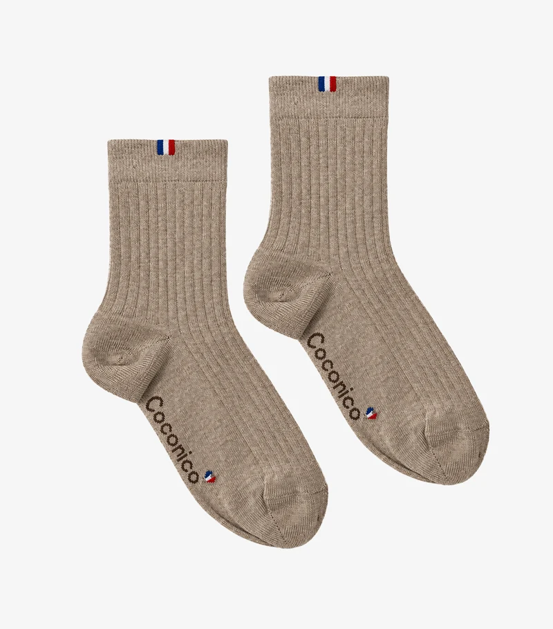 Chaussettes Femme en Laine Beige
