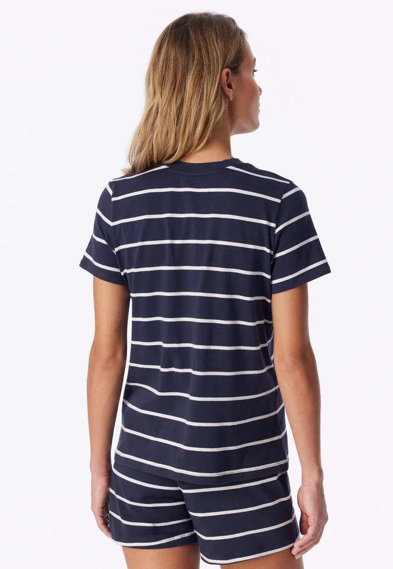 T-Shirt Dunkelblau/Weiss gestreift - Mix+Relax