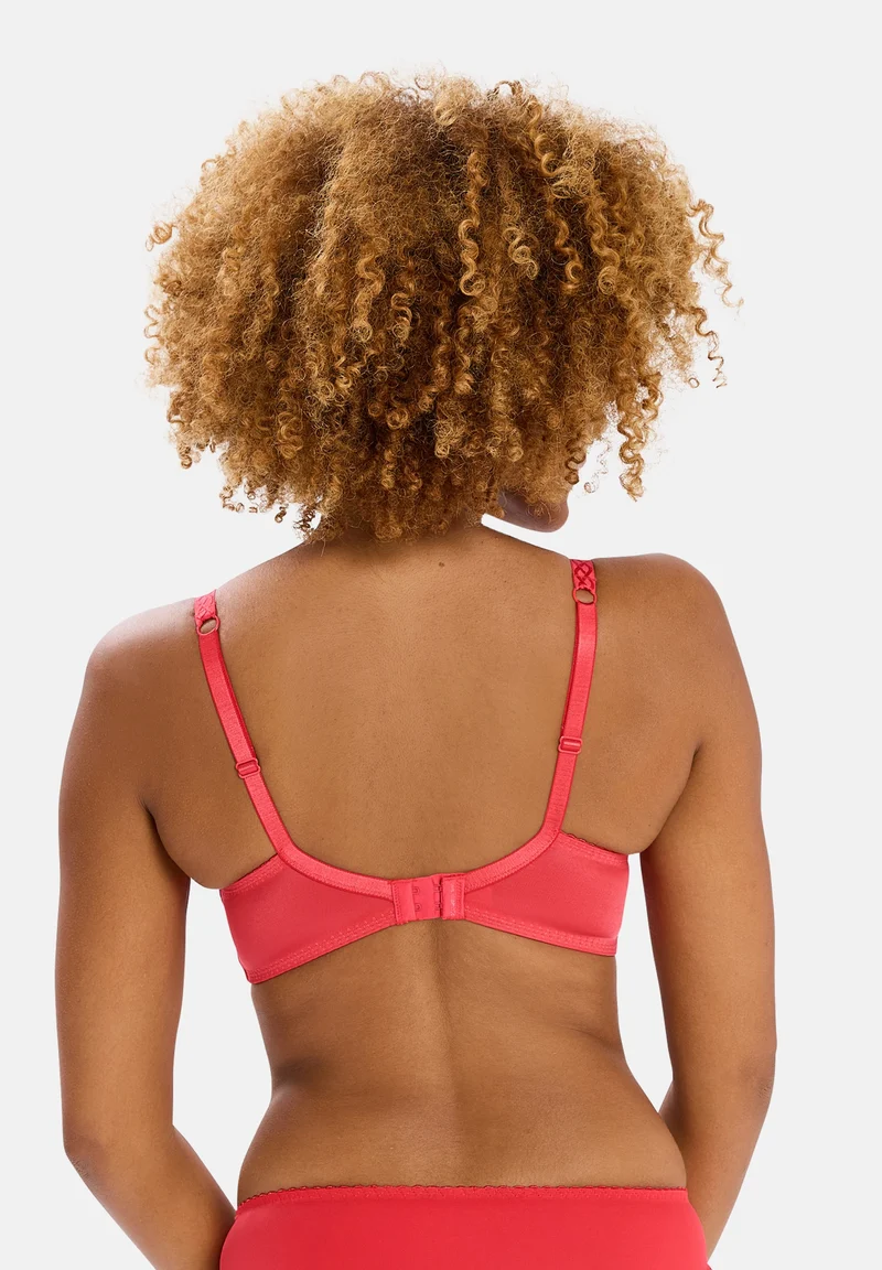 Soutien-gorge rouge emboîtant avec broderie