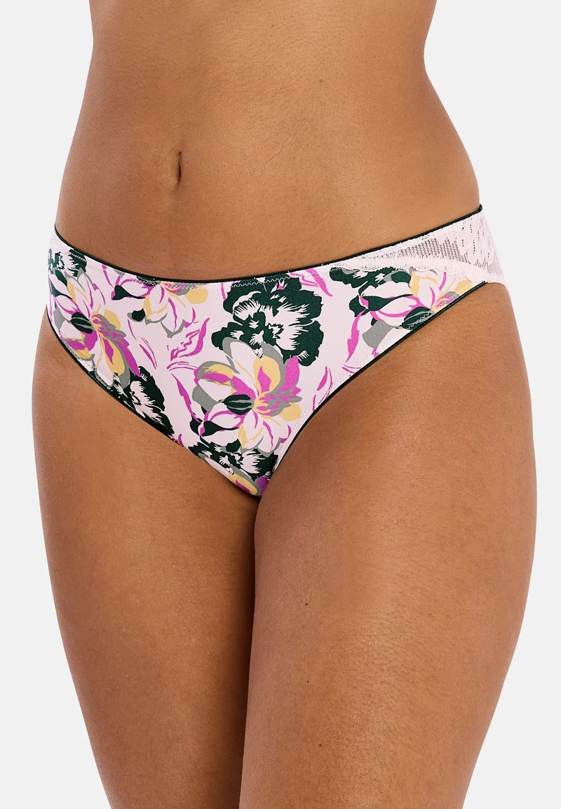 Slip imprimé et dentelle florale
