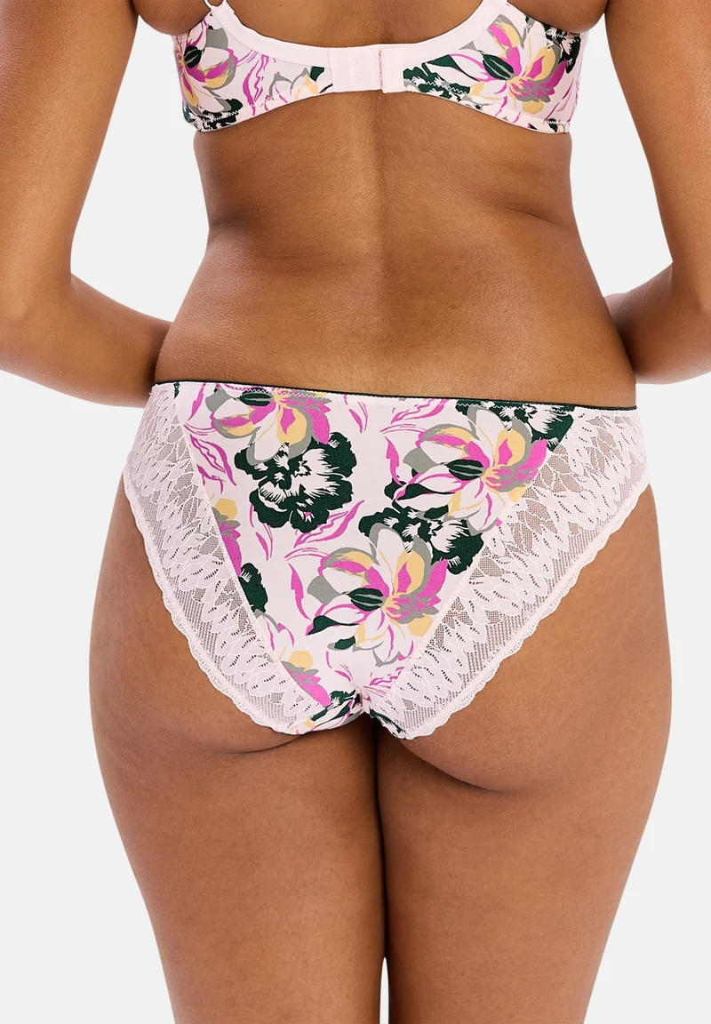 Slip imprimé et dentelle florale