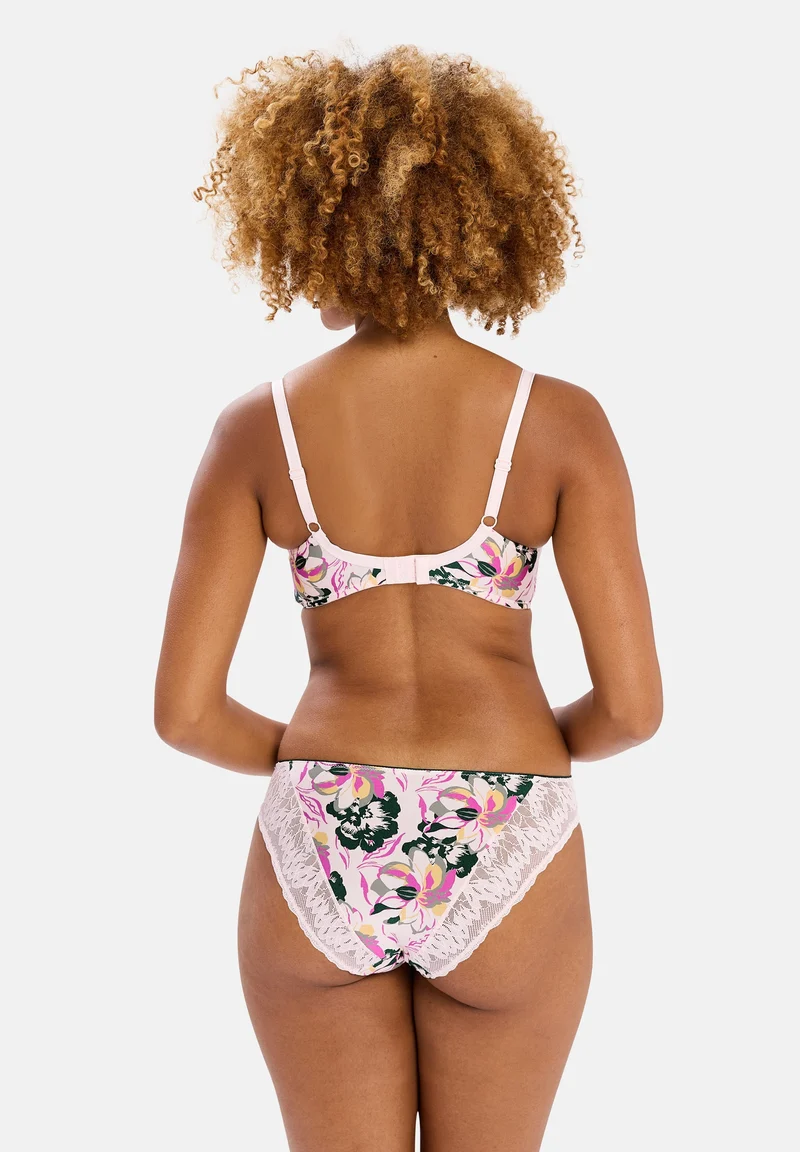 Slip imprimé et dentelle florale