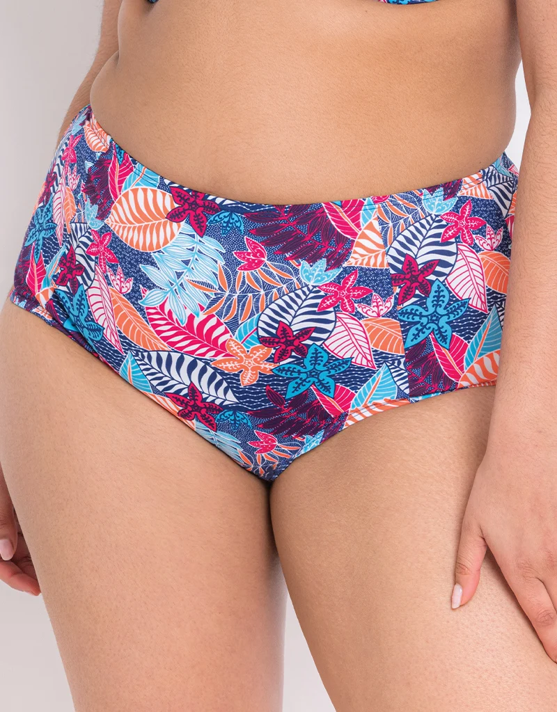 Flirtelle Antigua Reef High Waist Bikini Brief Navy Print