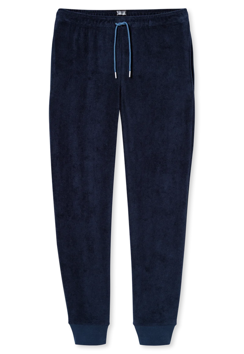 Schlafanzug mit Bündchen Blau gestreift - Casual Nightwear