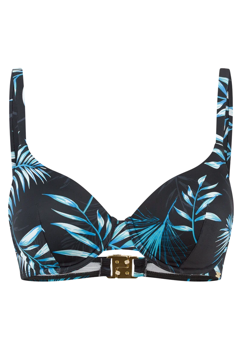 Bikini-Top Blau gemustert - Aqua