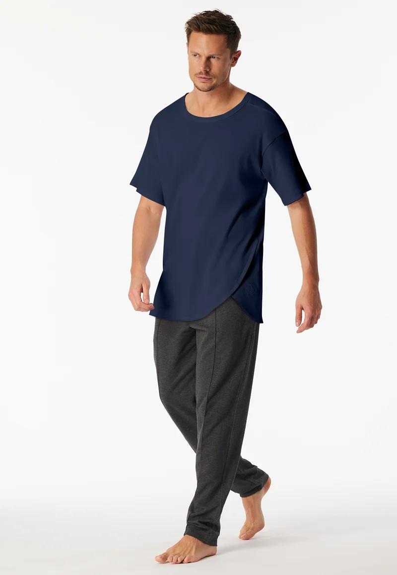 T-Shirt Doppelripp Dunkelblau - SCHIESSER 150 Years