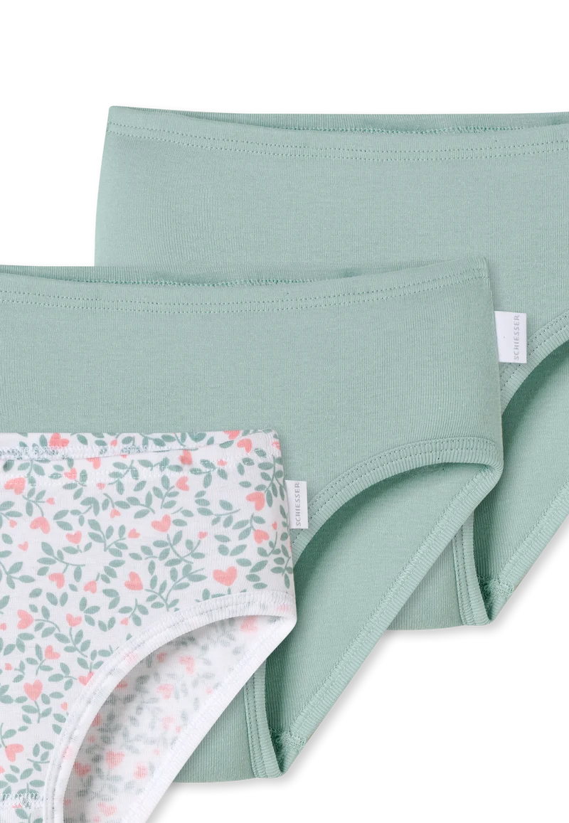 Slip Feinripp 3er-Pack Mint/Weiss - Fine Rib