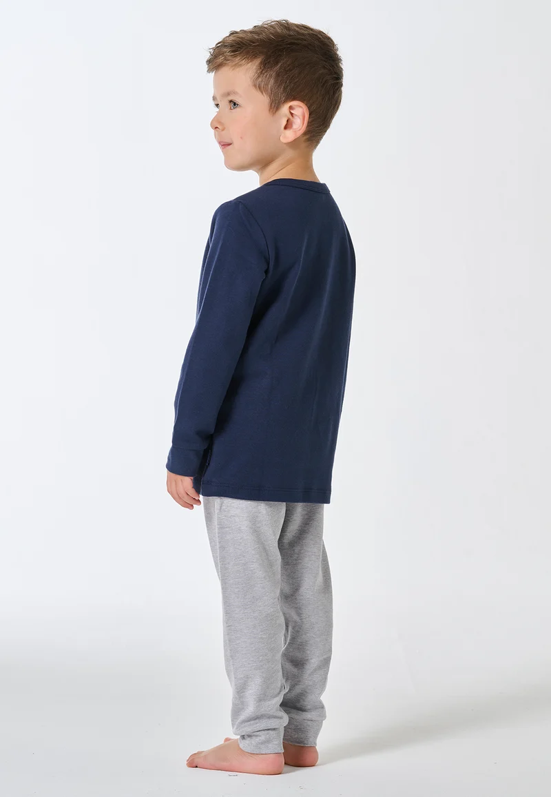 Schlafanzug mit Bündchen Grau/Blau - Kids Nightwear