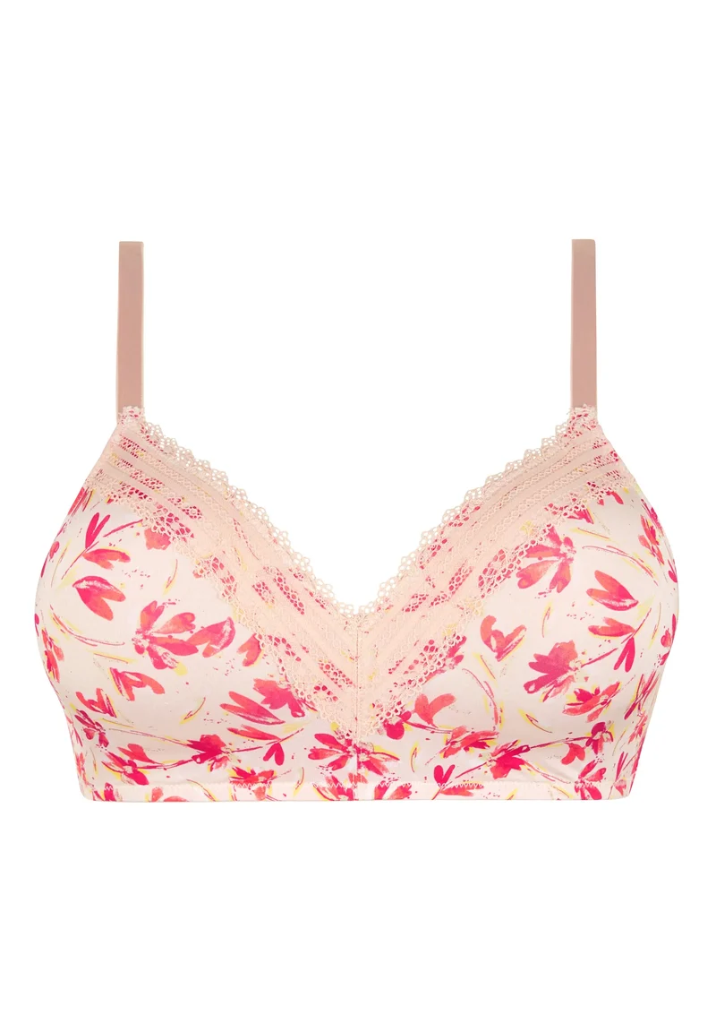 Brassière sans armatures Agathe Fantaisie Fleurs Corail