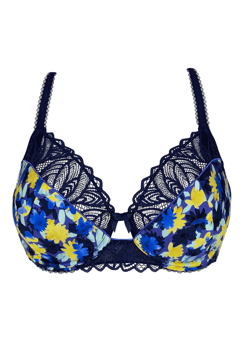 Soutien-gorge emboîtant Célia Fleurs Bleues & Jaunes
