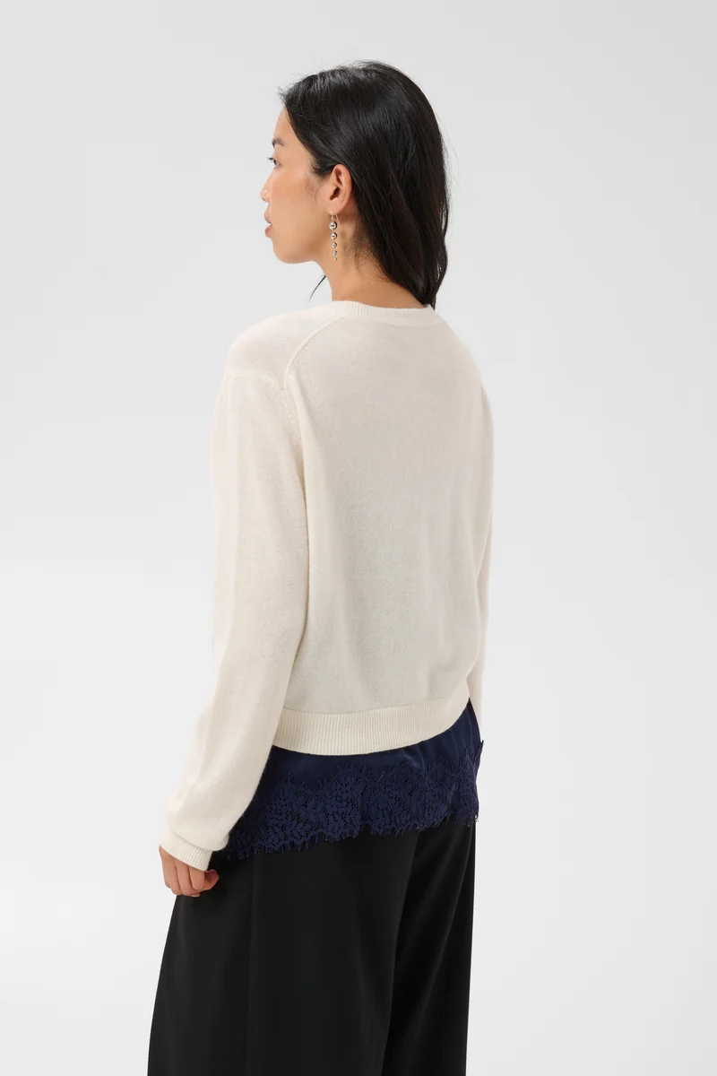 Cardigan court en cachemire col rond Carimi