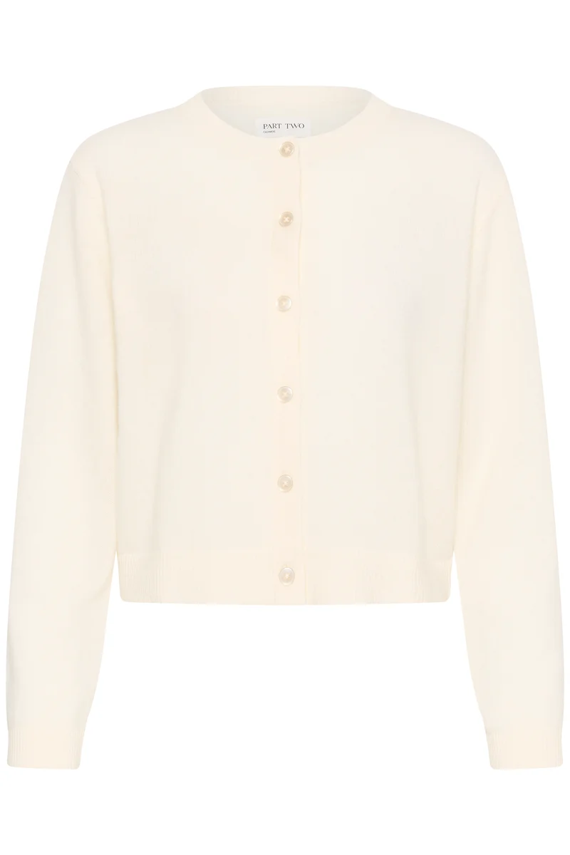 Cardigan court en cachemire col rond Carimi