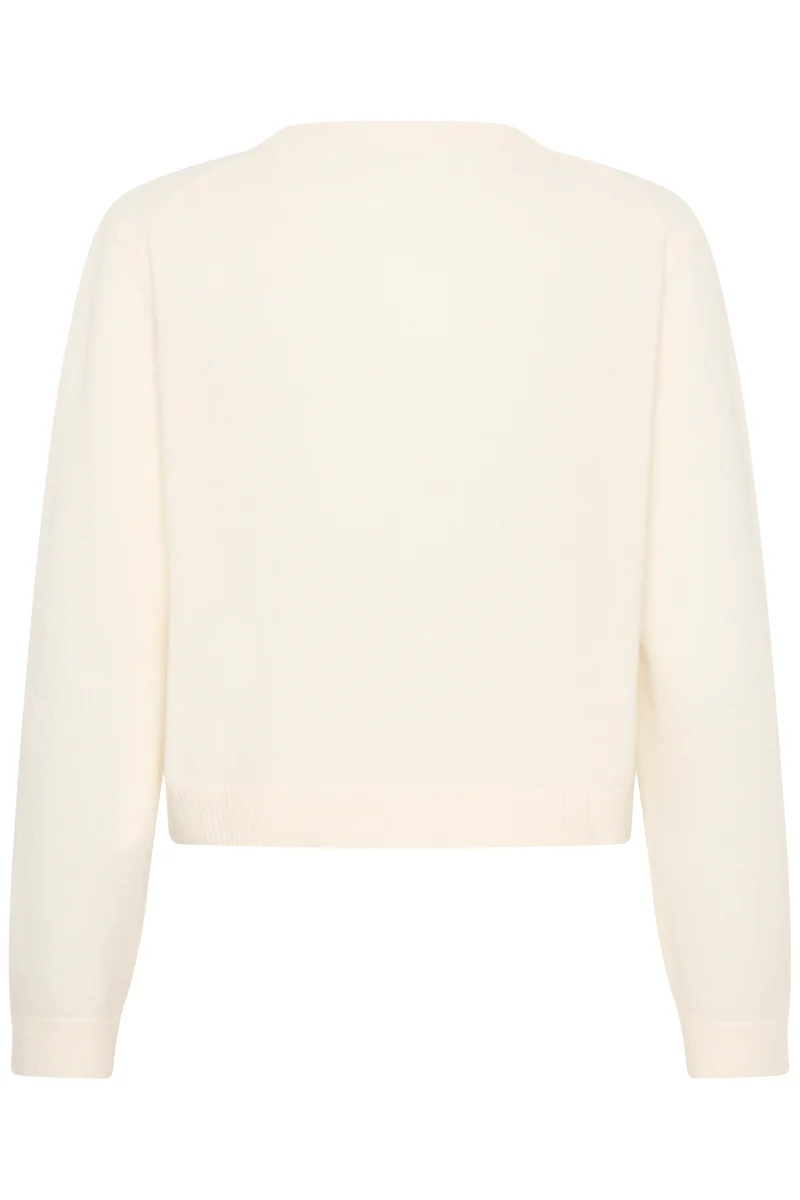 Cardigan court en cachemire col rond Carimi