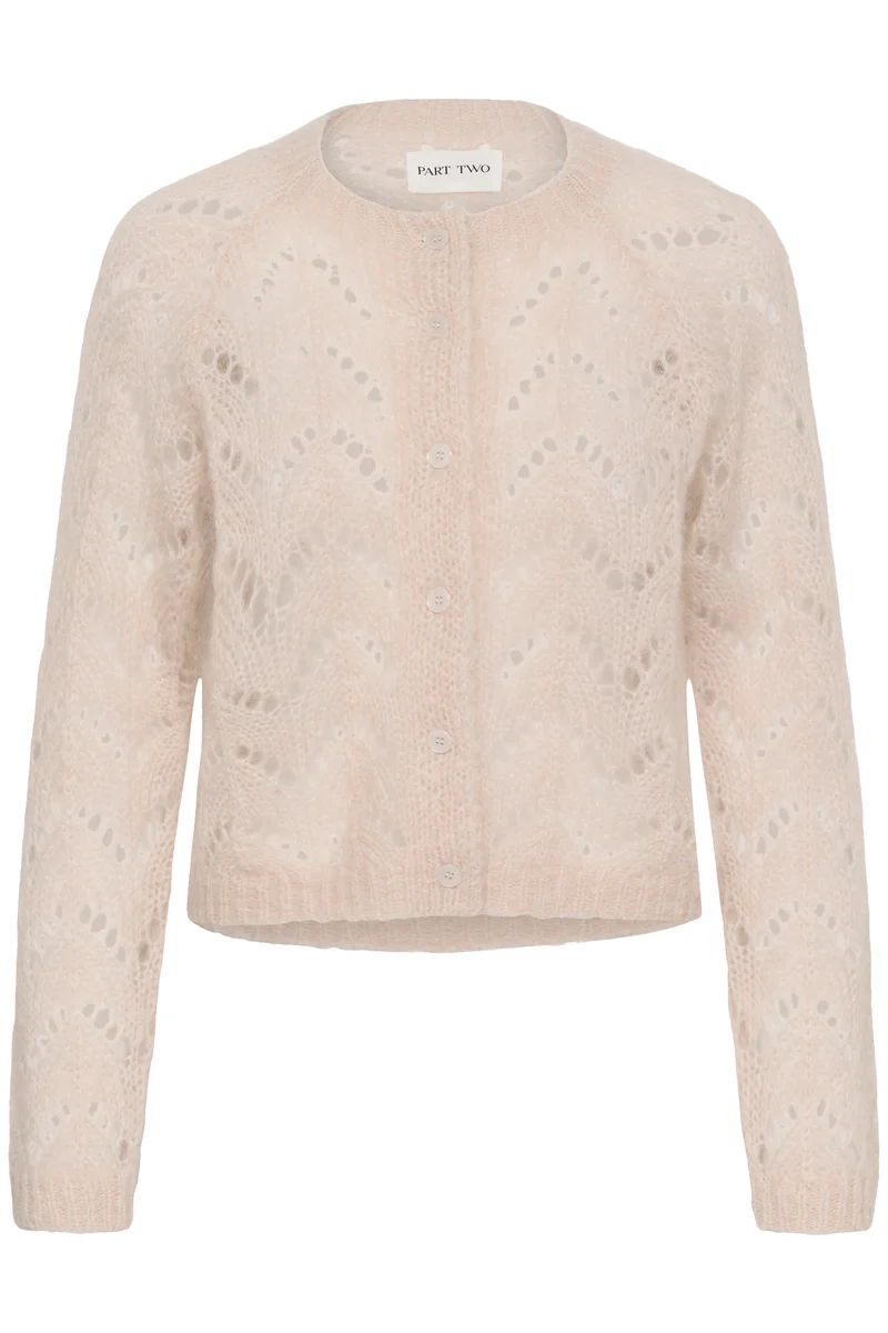 Cardigan court en maille ajourée Dinah