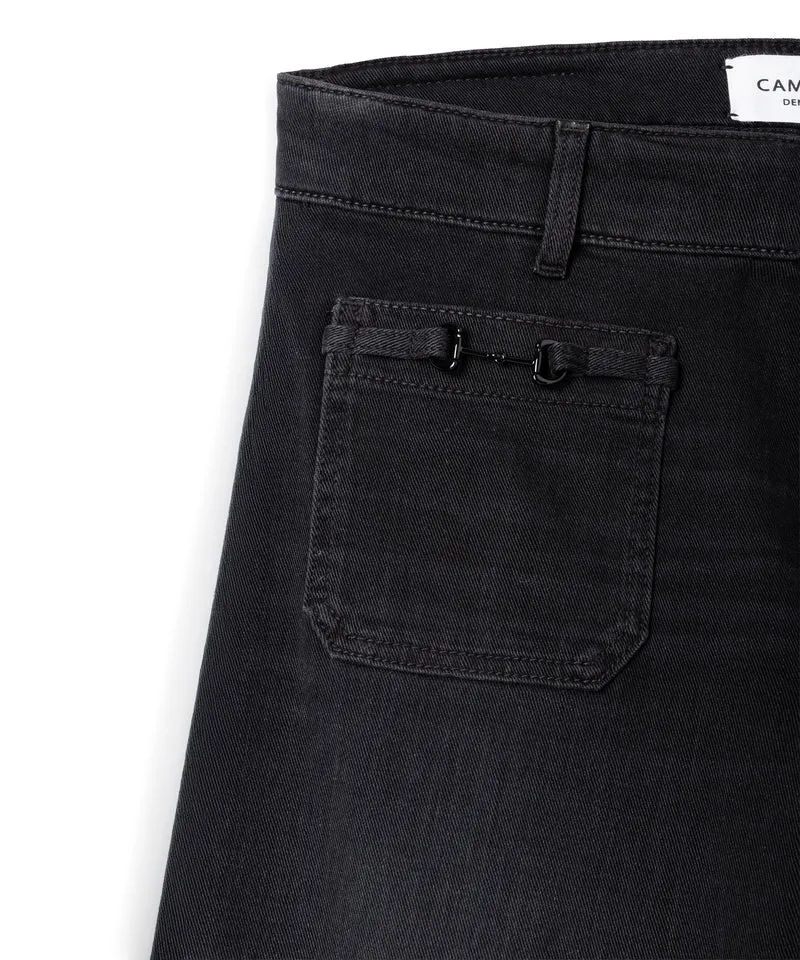 Jeans à jambes larges et poches ornées Ada