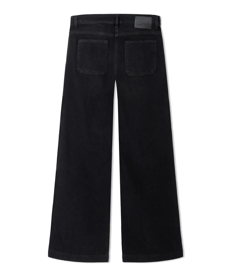 Jeans à jambes larges et poches ornées Ada