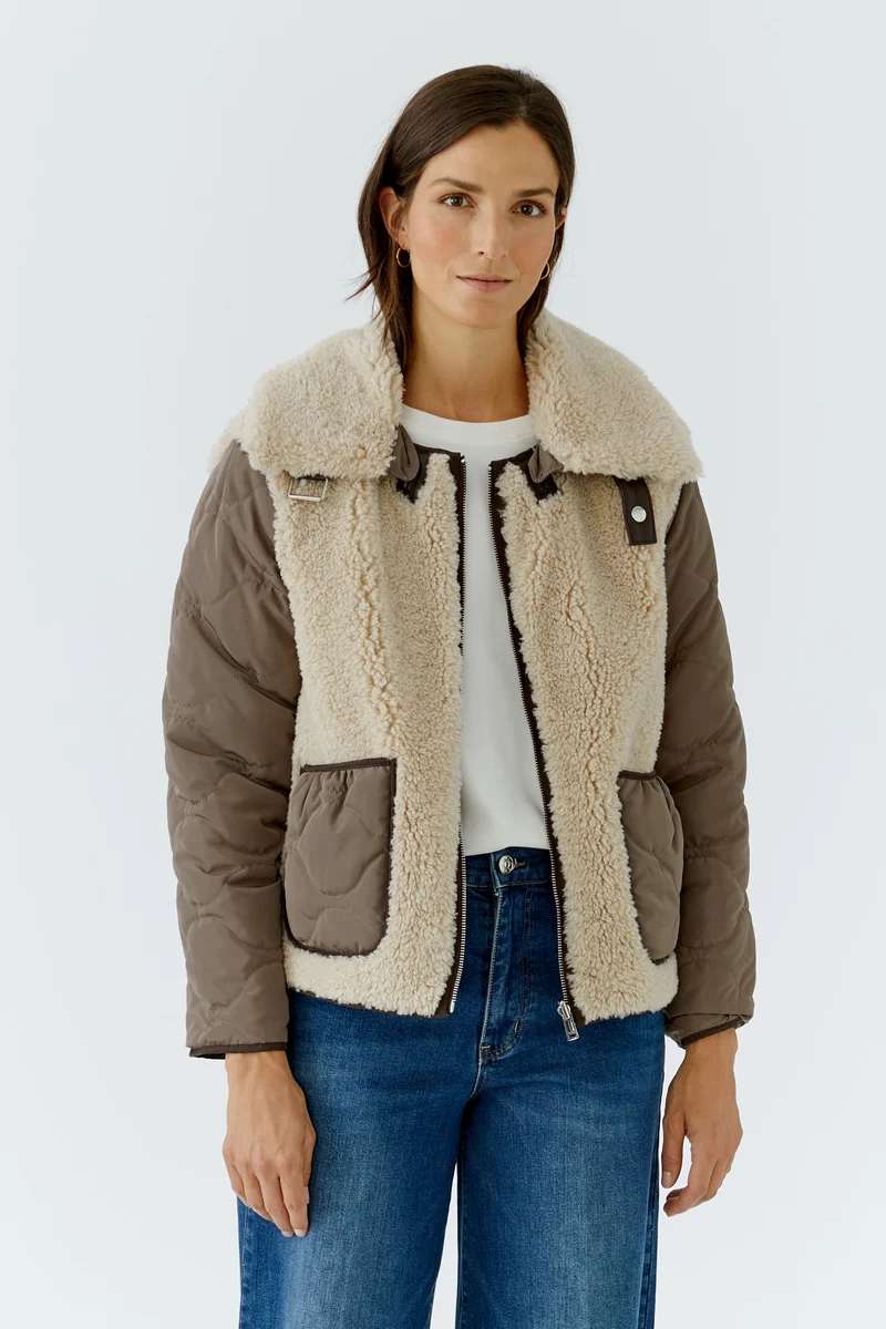 Veste réversible à col bouclé