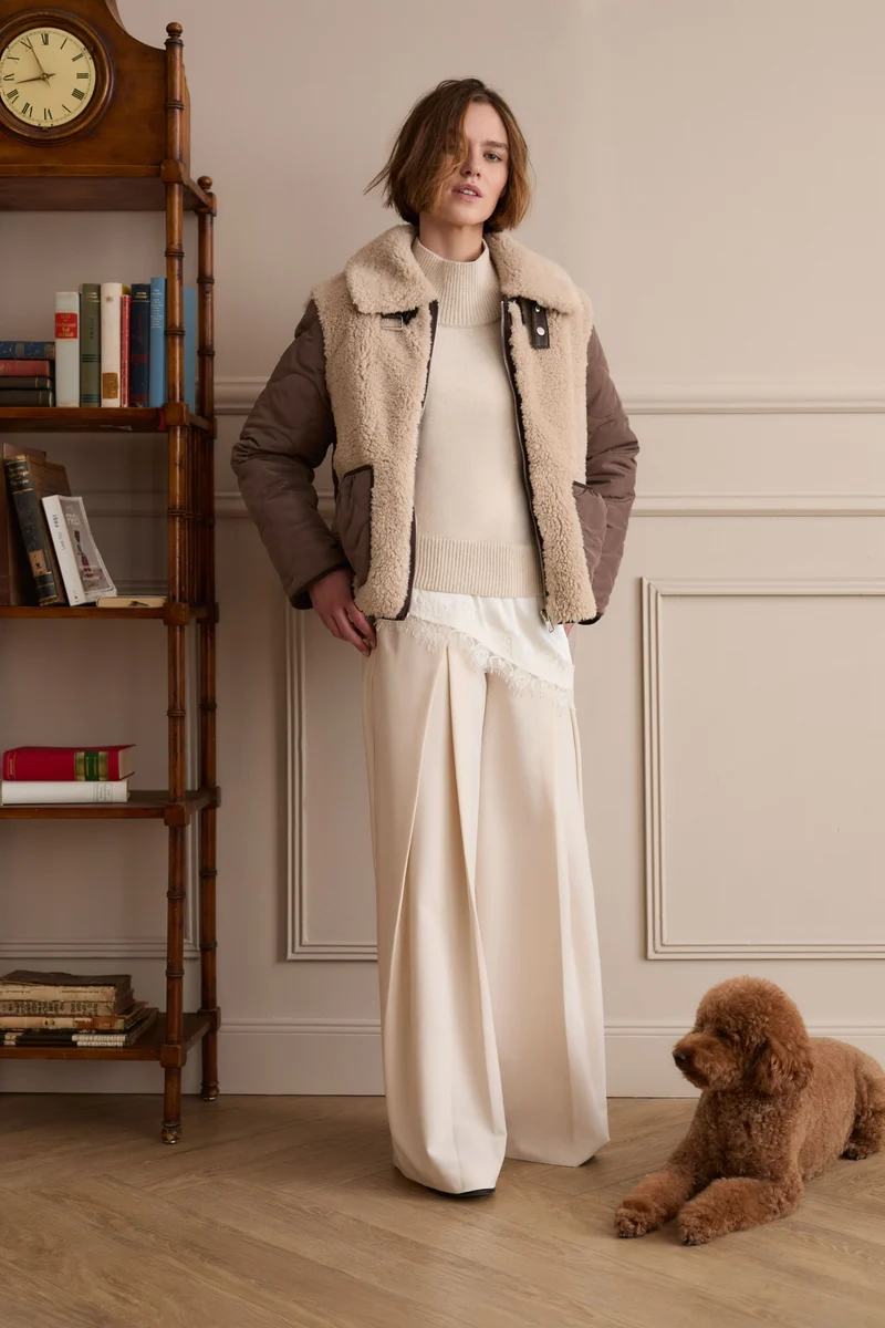 Veste réversible à col bouclé