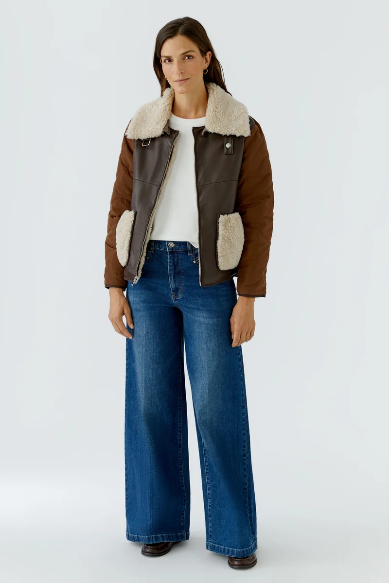 Veste réversible à col bouclé