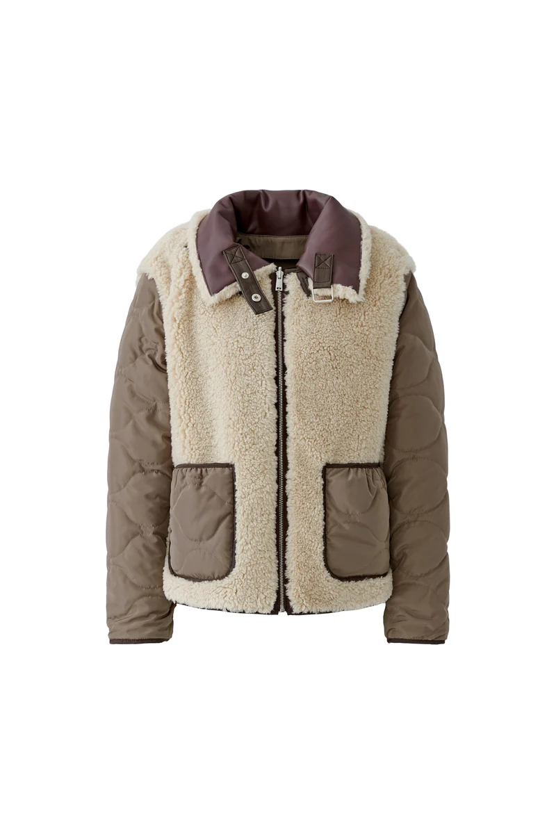 Veste réversible à col bouclé