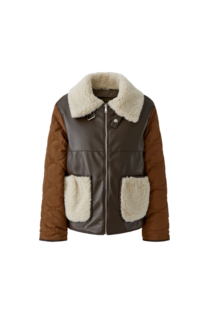 Veste réversible à col bouclé