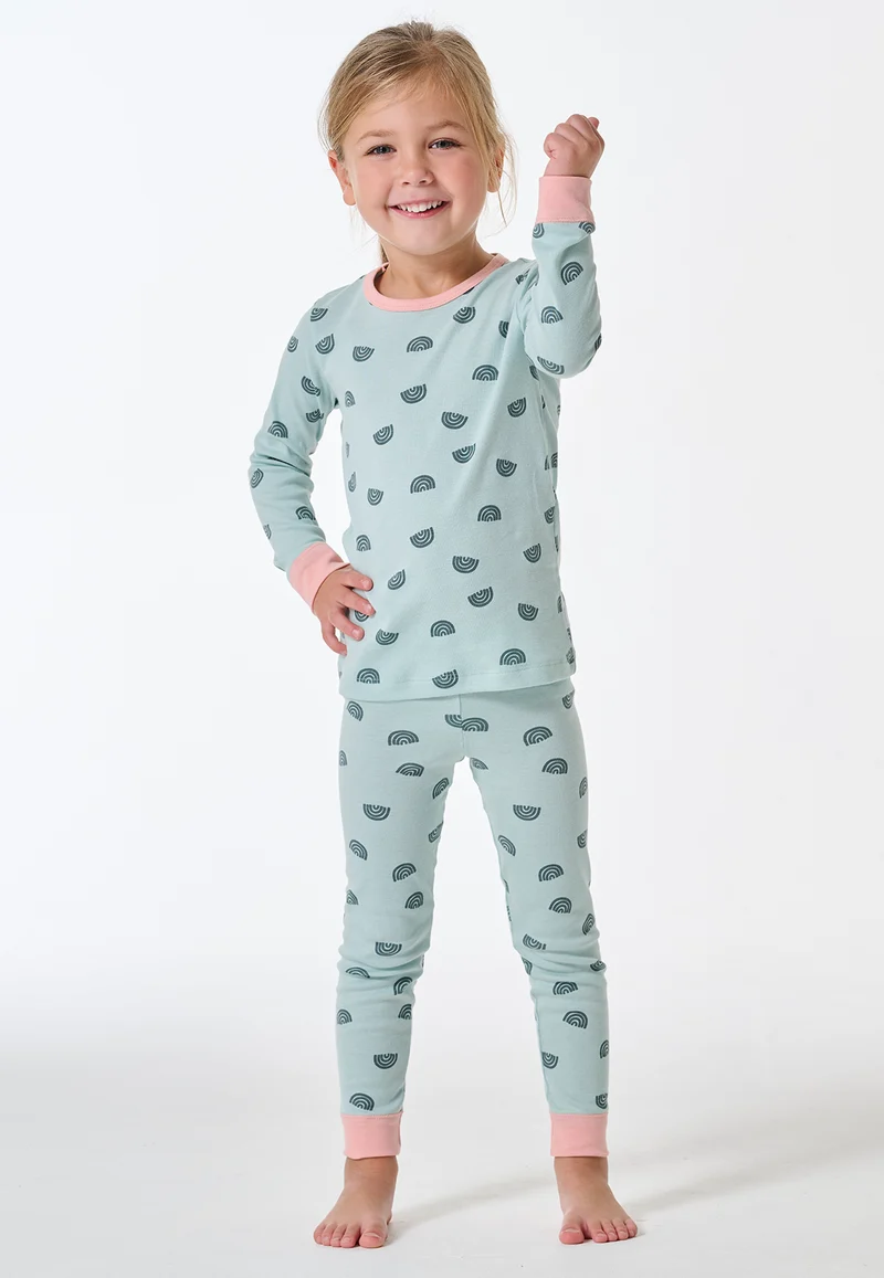 Schlafanzug mit Bündchen Blau gemustert - Kids Nightwear