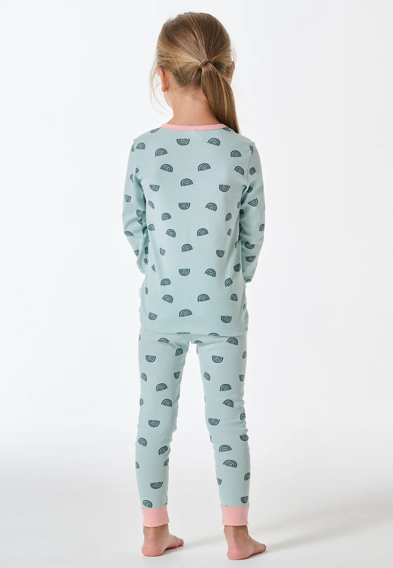 Schlafanzug mit Bündchen Blau gemustert - Kids Nightwear